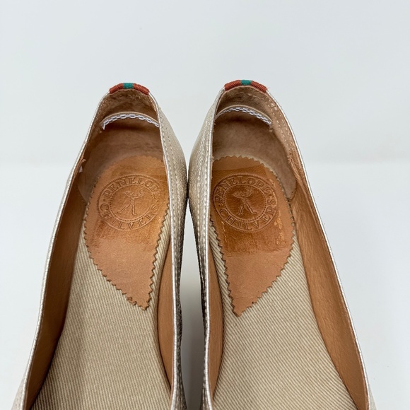 New Penelope Chilvers Scoop Leather Espadrille In Champagne Sz 38 - Picture 6 of 13